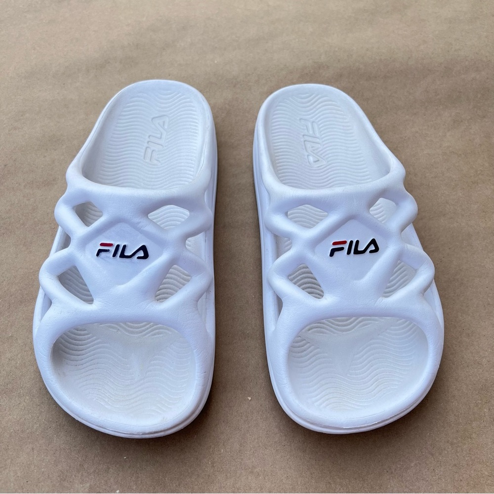 Fila Unisex Rubber Slides White Size M 8 / W 9